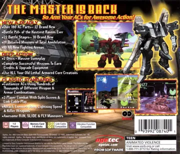 Armored Core - Master of Arena (US) box cover back